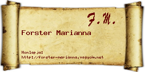 Forster Marianna névjegykártya
